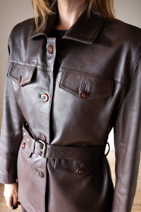 The Deep brown perfect leather jacket - Size up to M - Image 7