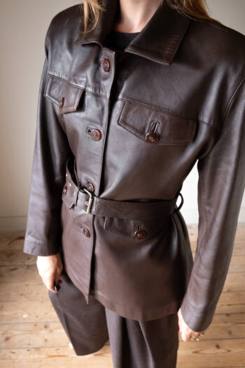 The Deep brown perfect leather jacket - Size up to M
