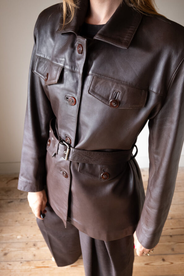 The Deep brown perfect leather jacket - Size up to M