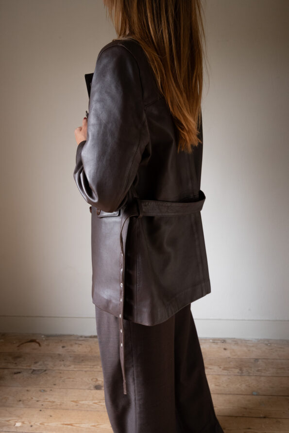 The Deep brown perfect leather jacket - Size up to M - Image 4