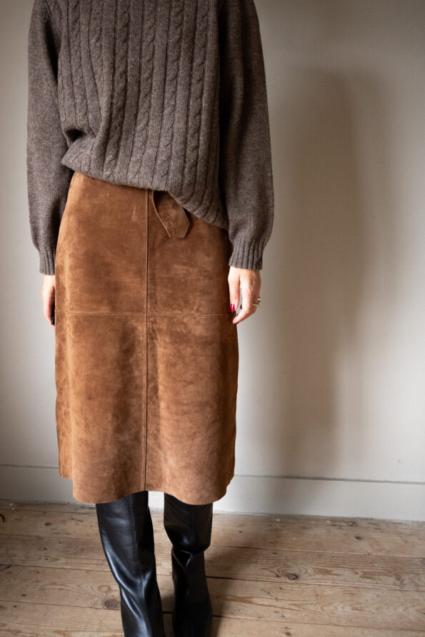 The suede cognac pencil skirt - Size up to M - Image 2