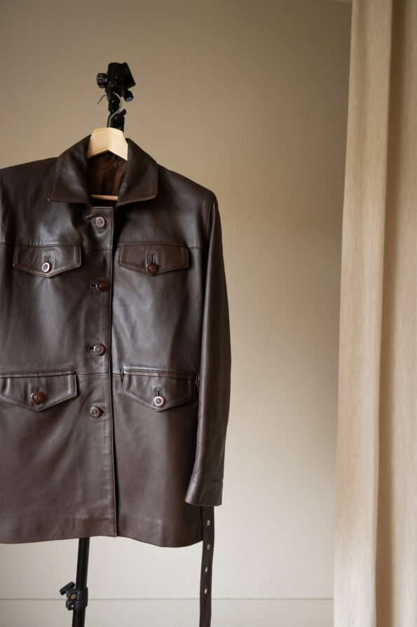 The Deep brown perfect leather jacket - Size up to M - Image 11