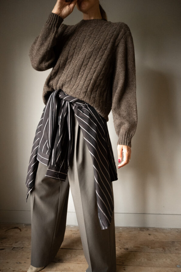 The moose brown cable knit in 100% wool - Size up to L - Image 4